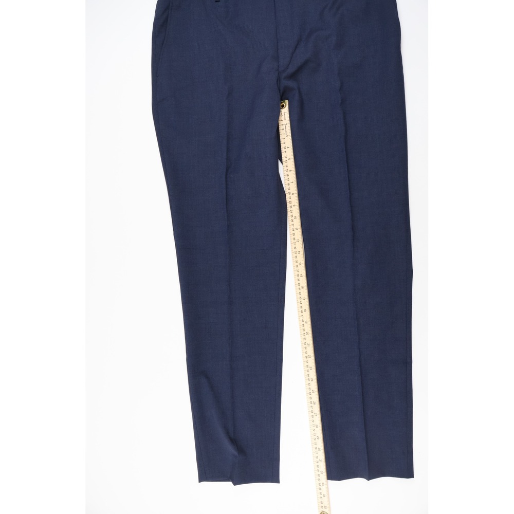 Awearness Kenneth Cole Suit Pant Slim Chillflex Blue Check 40x34 Wool NWT $150